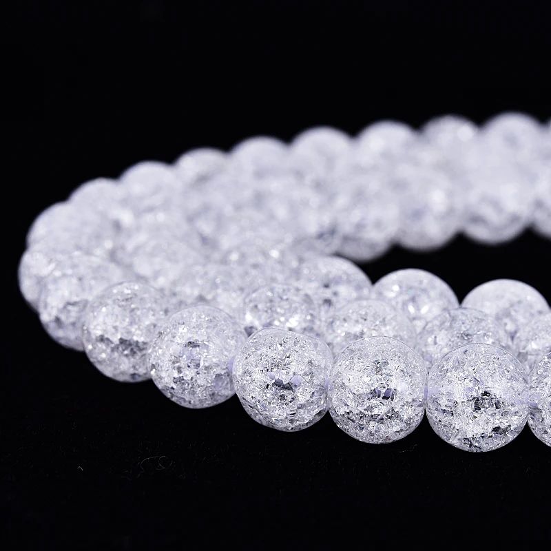 Стеклянные бусины Asingeloo зеркальные с трещинами россыпью бусины-разделители