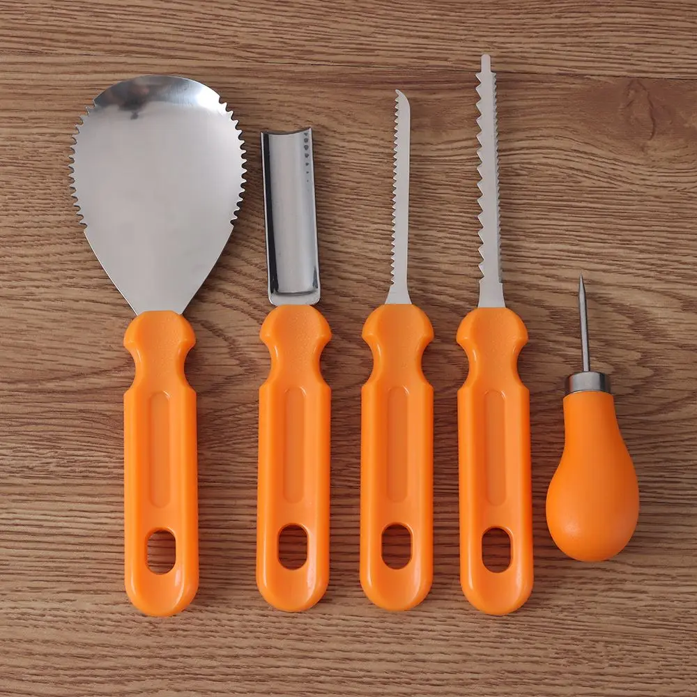 5Pcs Professional Pumpkin Carving Tool Kit Easily Carve Sculpt Halloween Party Supplies Children&amp#39s Lamp Decoration | Дом и сад