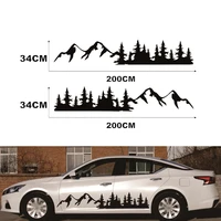 for suv rv camper off road black tree mountain car decal forest car sticker 200x34cm 1 pair