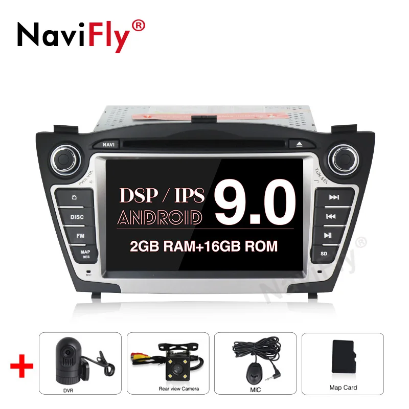2G RAM 16G ROM NaviFly чистый Android9.0 ips DSP 4G wifi Автомобильный gps навигатор для hyundai Tucson IX35 автомобильный dvd-плеер Радио Аудио BT Камера просмотра - Цвет: 2G RAM 16G ROM