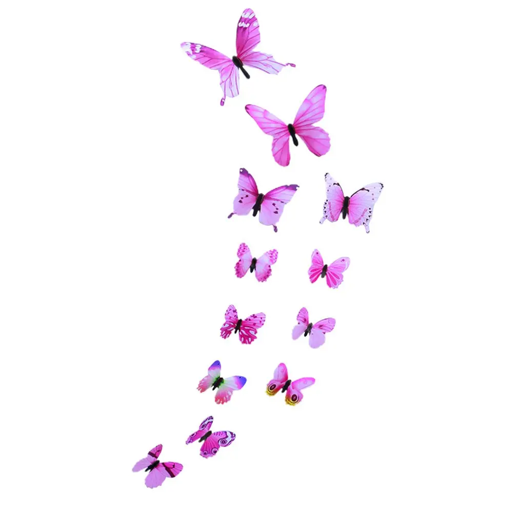 

12pcs Luminous Butterfly Decal Art Wall Stickers Room Magnetic Home Decor butterflies glowing stickers stars shine in the dark