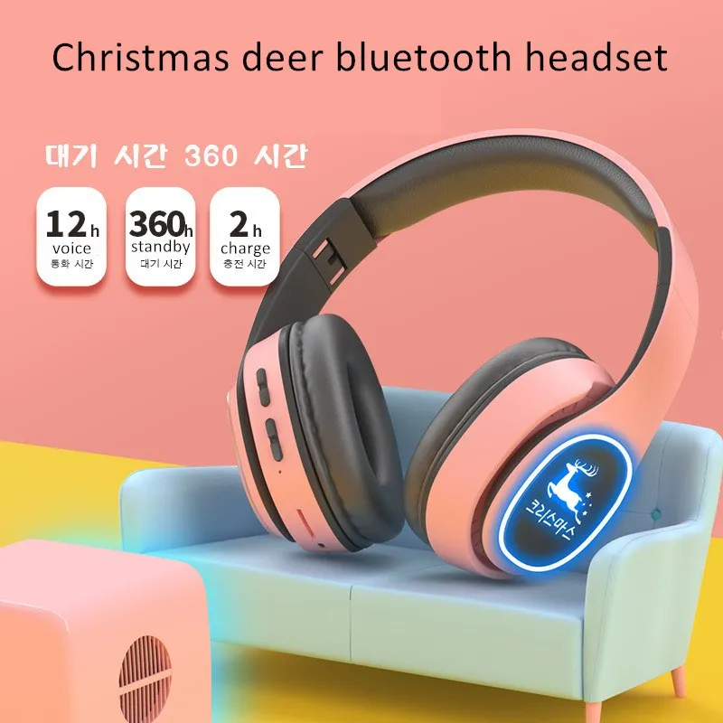 HIFI стерео наушники Bluetooth музыка LED гарнитура и поддержка sd-карты с микрофоном для