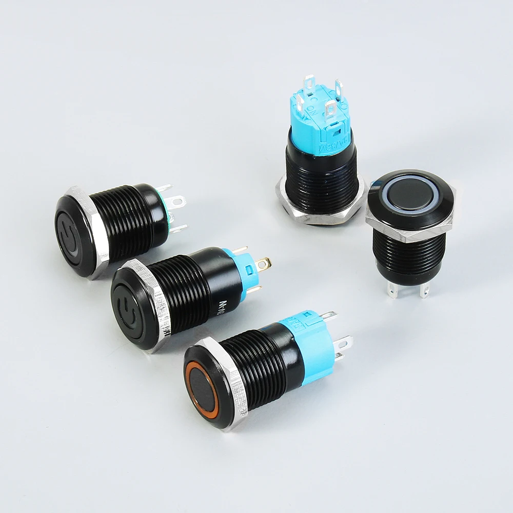 12 мм Плоская Круглая Головка водонепроницаемый выключатель без фиксации