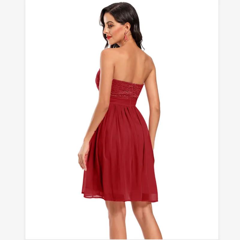 Короткое Платье Для подружки невесты CD-070 #, кружевное темно-синее, винно-красное, розовое, с запахом для груди, для свадебвечерние, выпускног... от AliExpress WW