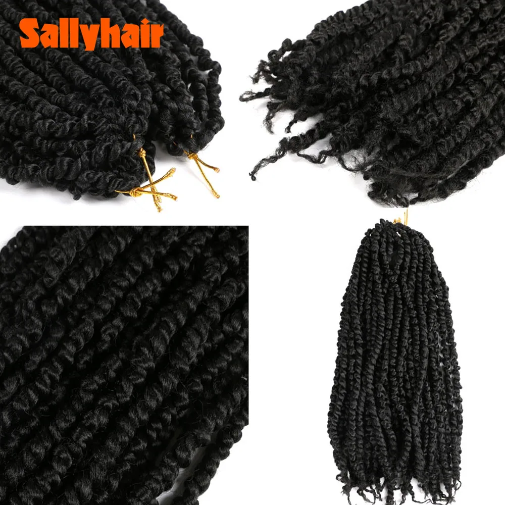 Sallyhair Bomb Passion Twist Fluffy Pre-Twist Crochet Braids Ombre Nubian Twists Synthetic Braiding Hair Extension For Women |