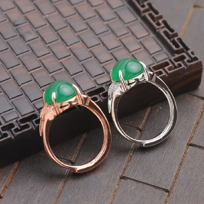 Кольцо из стерлингового серебра S925 с инкрустированным льдом хризопразопразой и