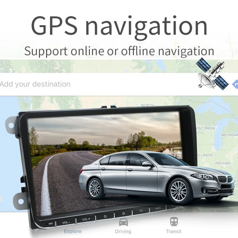 2Din Android 9 0 автомобильный дюймов Радио стерео плеер Hd экран Gps навигация 4 Bluetooth для V