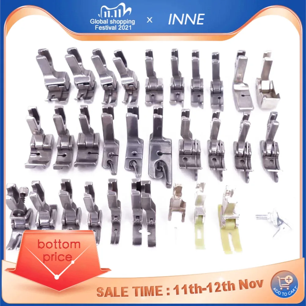 

Другие 25/30 шт., прижимные лапки для промышленных швейных машин Flatcar SP18, движущаяся кромка, одна игла, плоская 1/4 1/8 1/16 1/32, молния P363