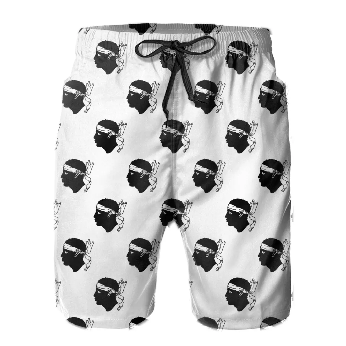 

Summer Men Beach Shorts Breathable Quick Dry Humor Graphic Flags of the regions of France Loose Flag Of Corsica Hawaii Pants