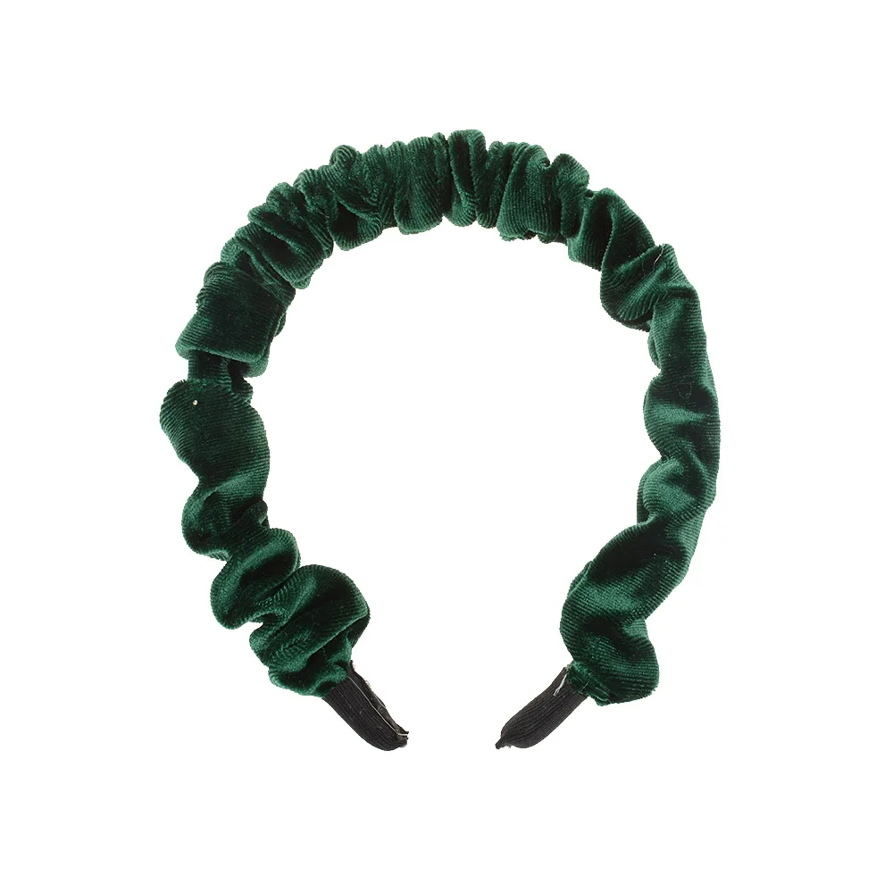 

Velvet Wide Headband Winter Women Girls Pleated Wave Cloth Hairband Candy Color Soft Elegant Hair Accessories