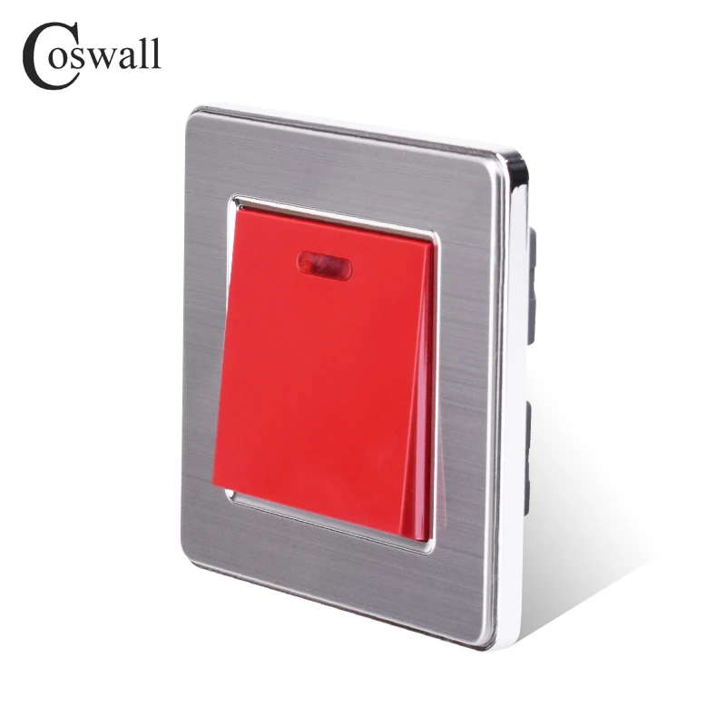 COSWALL 45A DP переключатель с неоновой высокой мощности Электрический переключатель кухонный водонагреватель вкл/выкл настенный выключатель кондиционер прерыватель