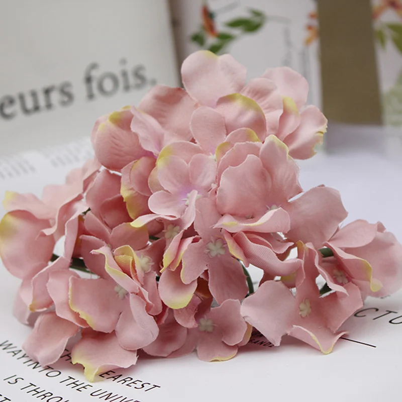 lotus root pink Искусственная гортензия букет цветок, шелковые цветы с стержня для дома Свадебные украшения подарок DC112 - Цвет: lotus root pink