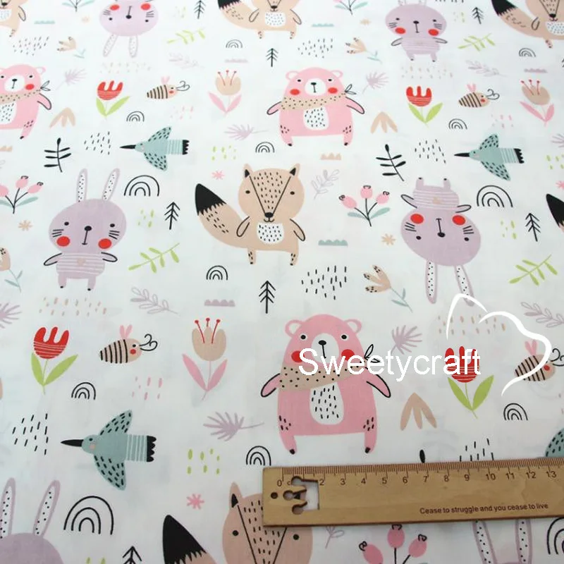 160*50 см мультяшный кролик печатная хлопчатобумажная ткань шитье саржа квилтинг