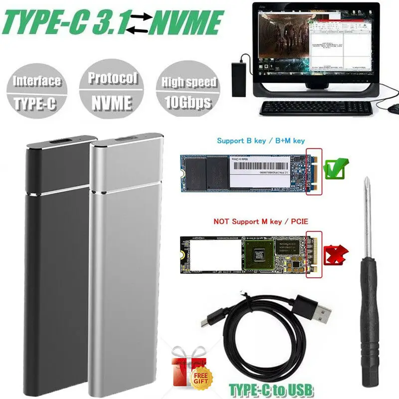 2019 новый стиль M.2 NGFF на USB 3 1 Type-C SATA SSD конвертер адаптер чехол 10 Гбит/с | Компьютеры