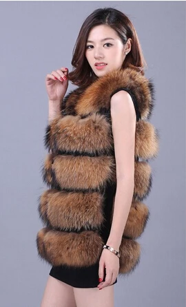 Топ жилет женский 2019 роскошный зимний пушистый длинный искусственный мех пальто