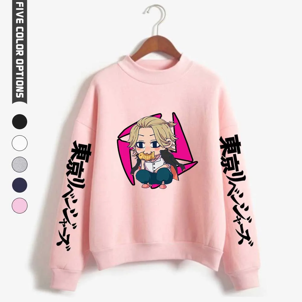 

Водолазка в японском стиле для мужчин и женщин, свободная повседневная толстовка с капюшоном и высоким воротником в стиле японского аниме Т...