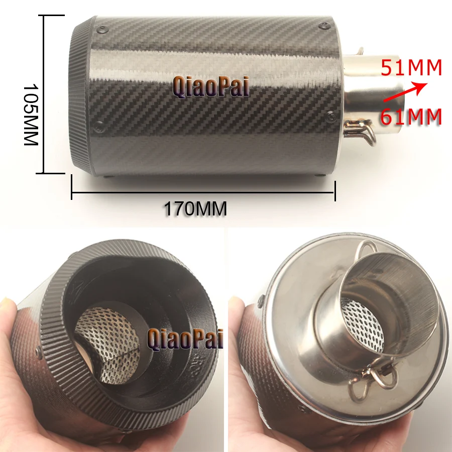 Выхлопная труба для мотоцикла 51 мм 61 выхлопной глушитель из нержавеющей стали