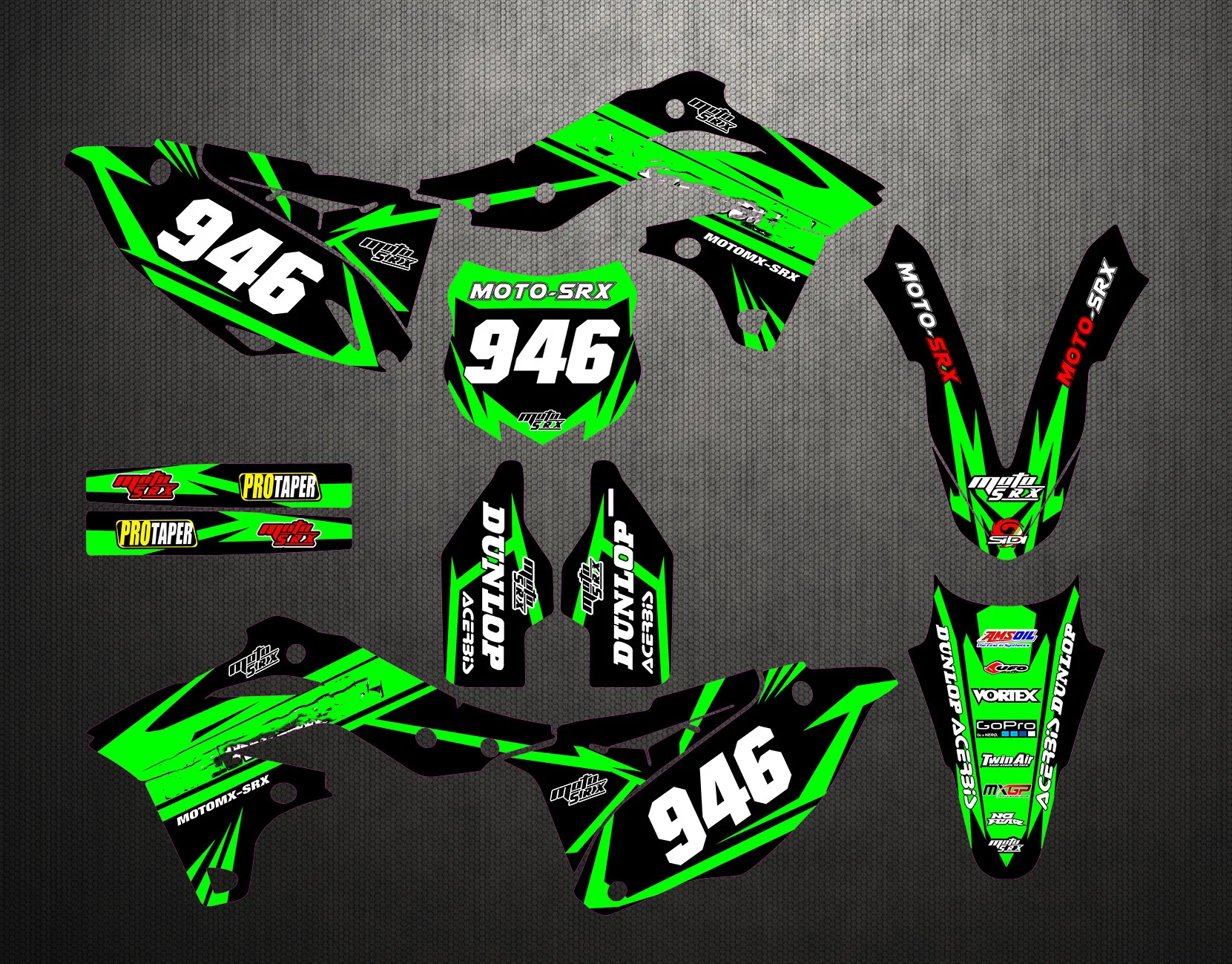 Бесплатные пользовательские графические наклейки для мотокросса 3 М Kawasaki KXF250 KX250F