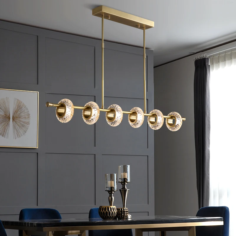 

Copper Luxury Living Room Chandeliers Multi-head LED Postmodern New Lighting Hanging Fixtures Villa Lobby Crystal Art Chandelier