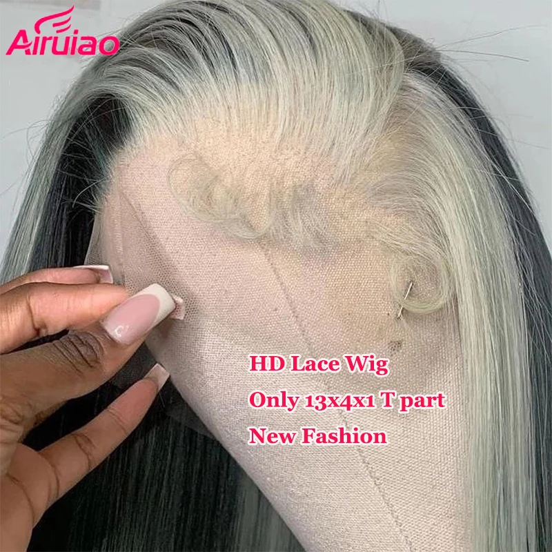 Highlight White Natural Colored Preplucked 613 Blonde Short Bob Human Hair Wigs For Women Lace Frontal Straight HD Wig Pixie Cut | Шиньоны и