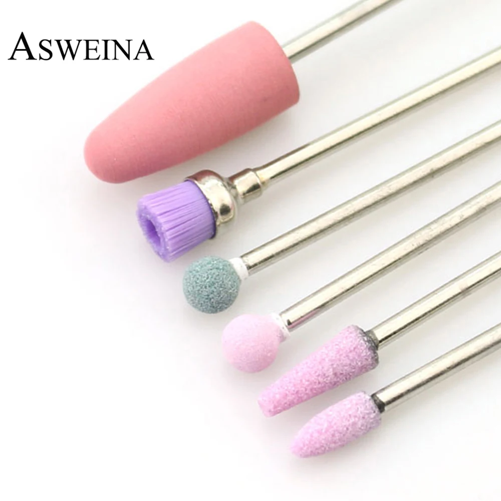 6 шт./компл. сверло для ногтей керамические каменные шариковые биты силиконовые