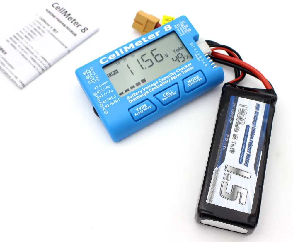Rc cellmeter 8 AOK может обнаруживать 1-8s дисплей питания батареи с