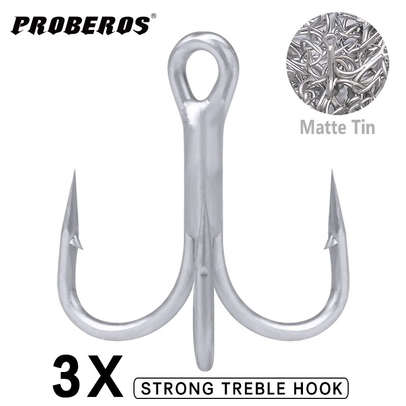 50 шт./лот рыболовный крючок для соленой воды матовые тройные Крючки олова 2/0 # 1/0 1 2