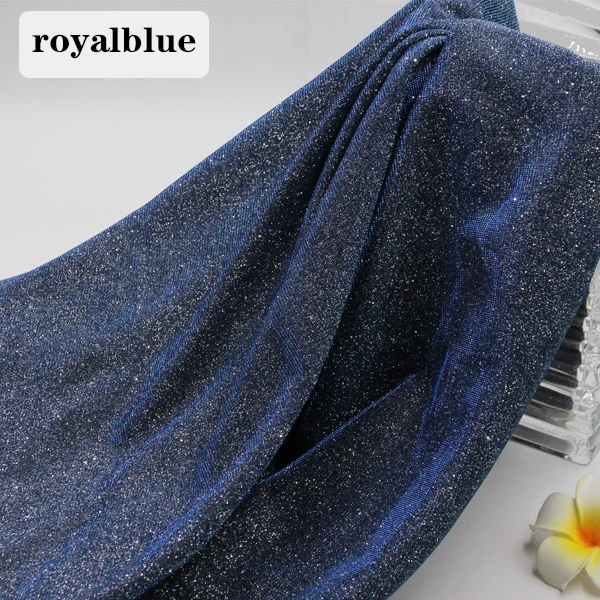 royalblue 140 X 100CM Gradient Dancing Stage Sequin Glitter Fabric African Tissus Patchwork Tulle Weddings Party Decoration Fabrics - Color: royalblue