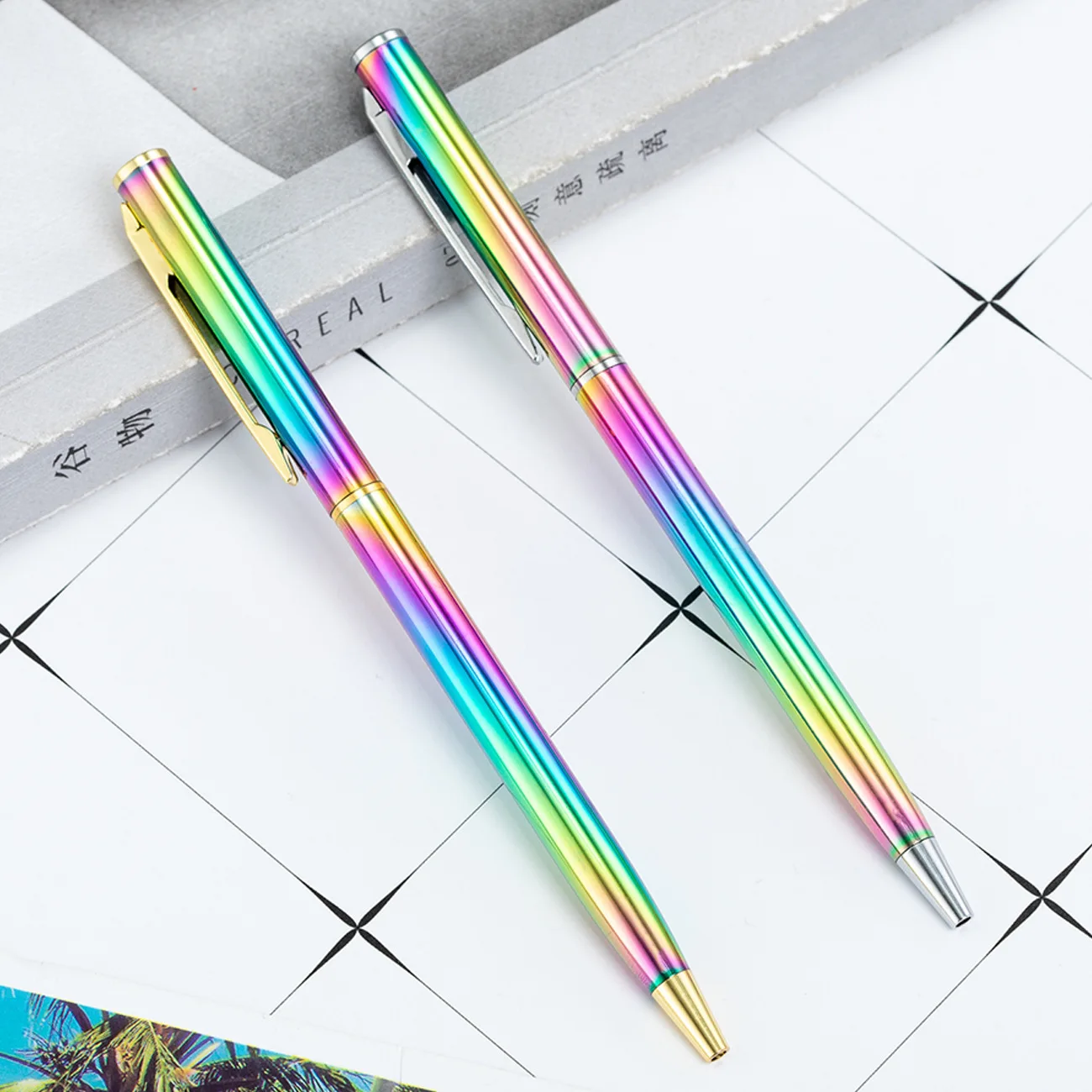 1 шт. креативная многоцветная шариковая ручка Lytwtw деловая Металлическая Офисная