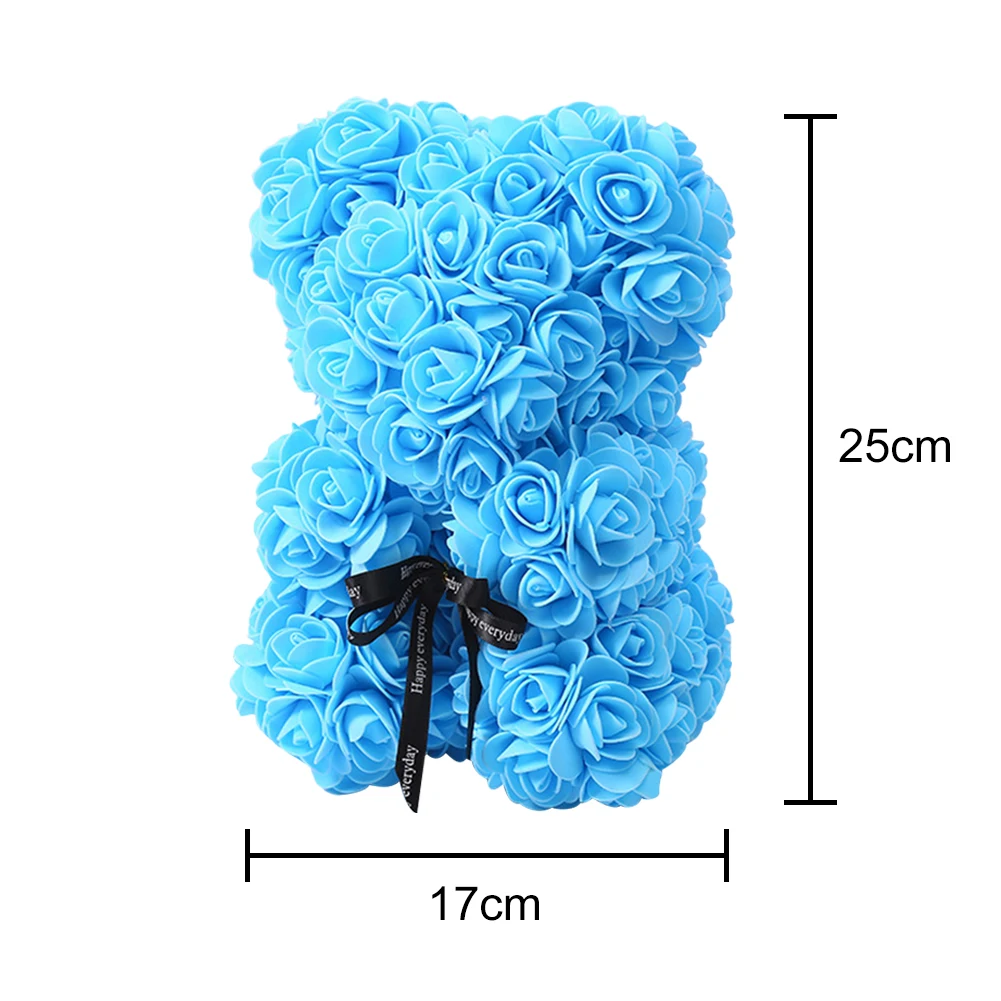 

Valentine's Day Gift Creative Rose Flower Bear Romantic Bubble Bear Hug 25CM Creative Gift Simulation Flower