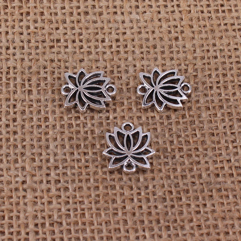 

11 шт. браслет с цветком лотоса соединитель 16x14 мм античный серебряный цвет кулон для изготовления ювелирных изделий ручной работы ремесло ...