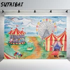 Задний фон для фотосъемки в цирке, фотостудия с неоновыми искусственными элементами для детского дня рождения