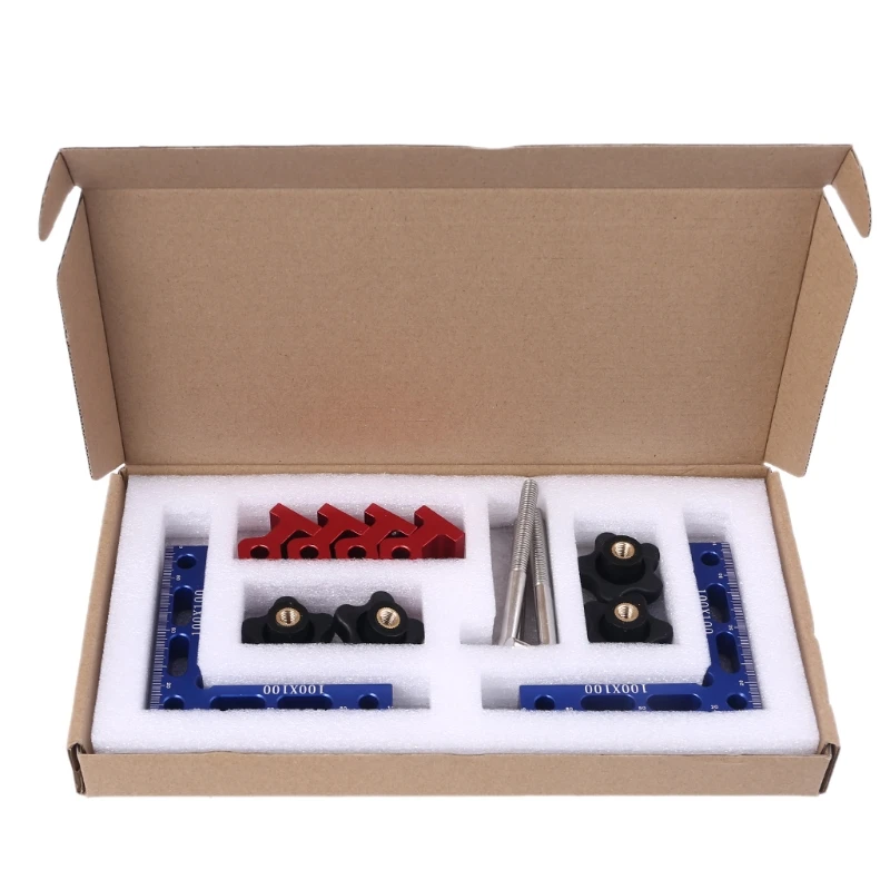 

100x110mm 90 Degree L-Shaped Splicing Board Positioning Plate Fixing Clip Carpenter Square Ruler Woodworking Tools