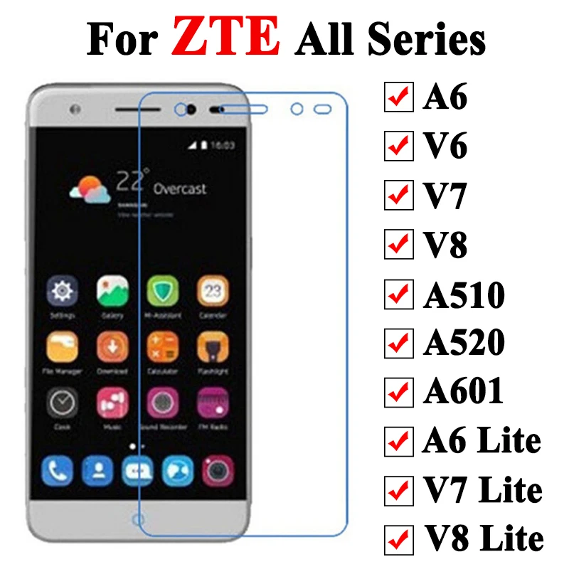 Для ZTE Blade A520 Стекло на A6 V6 A510 A601 V8 V7 Lite Защитная стекло лист Tremp 520 510 6 601 V 8 7 Экран