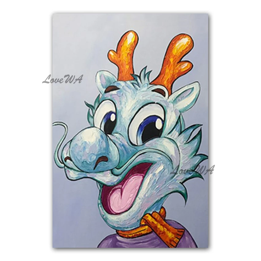 

Декоративные элементы, картина маслом из мультфильма дракона, Настенный декор, искусство, домашний Настенный декор, демонстрационные абстр...