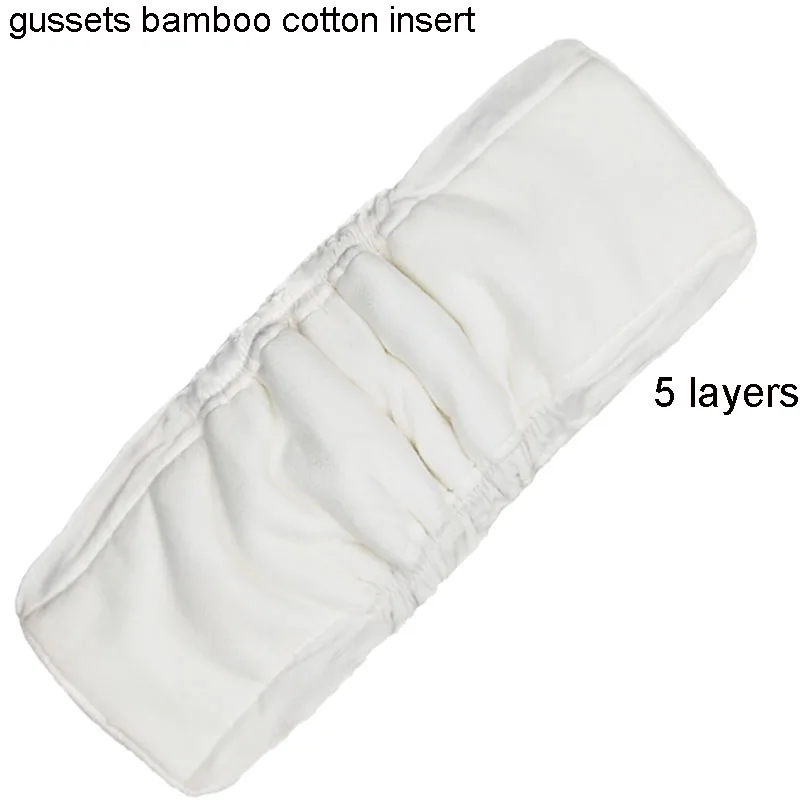 gusset bamboo cotton Многоразовые бамбуковые хлопковые вставки, детские тканевые пеленки, бамбуковые угольные вставки, пеленальные вкладыши, хлопковые вставки - Цвет: gusset bamboo cotton