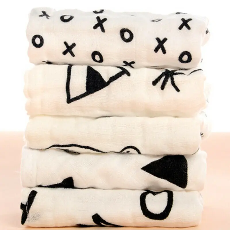 Слюнявчик PUDCOCO детский хлопковый с принтом многослойный 1 шт. нагрудник для