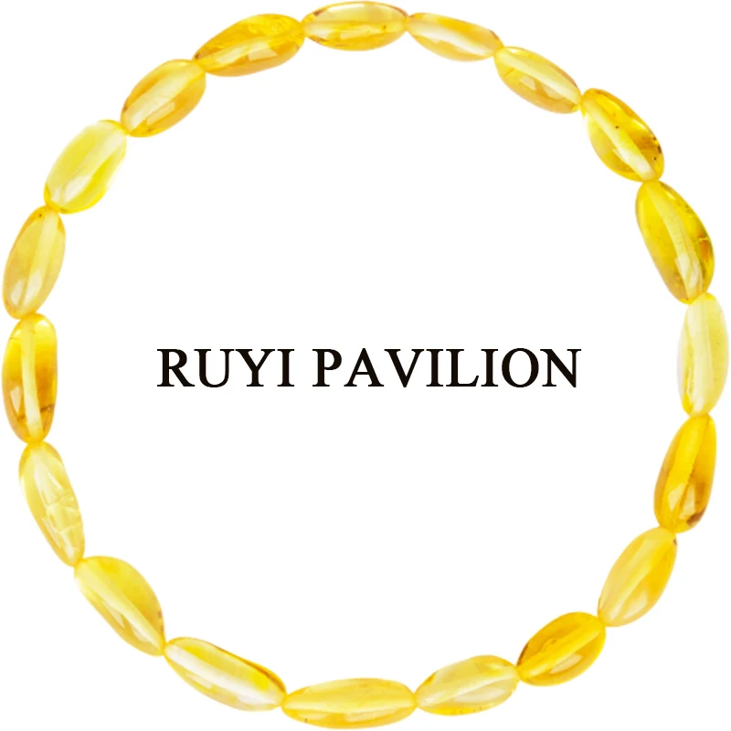Long-Gold Bracelet RUYI павильон натуральный браслет из Балтики янтарный браслет для женщин ювелирные изделия женский барокко Коньячный цвет малиновый янтарь 17 см-19 см - Цвет камня: Long-Gold Bracelet