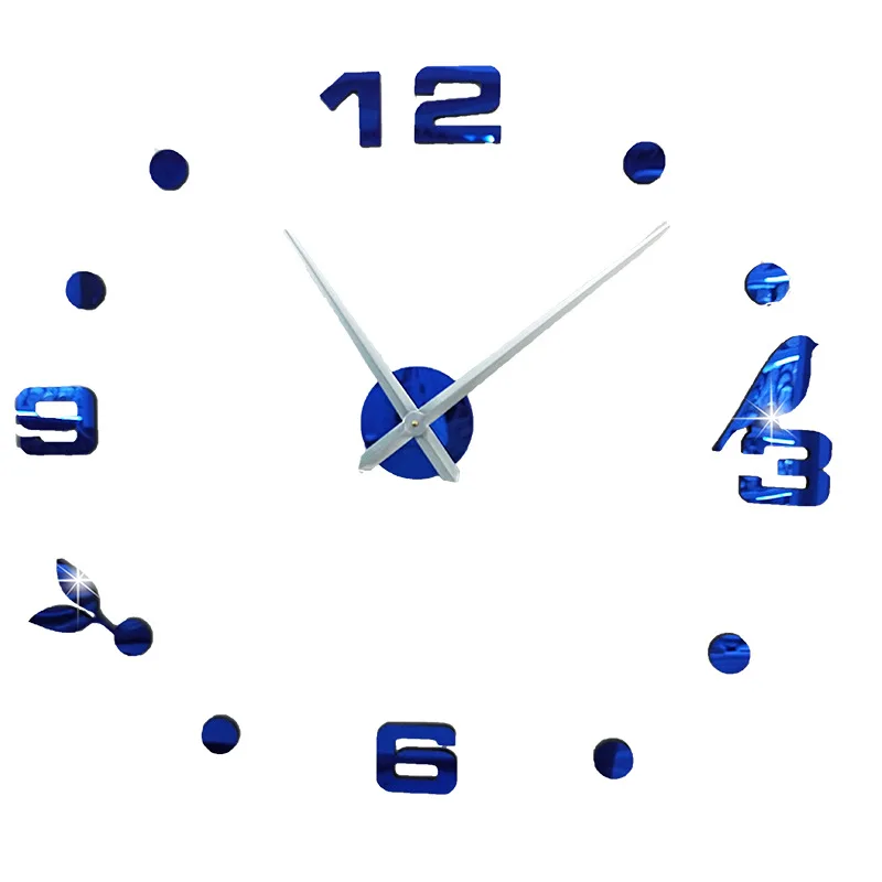 Новые Домашние Модные Простые Большие зеркальные настенные часы Diy кварцевые 3D