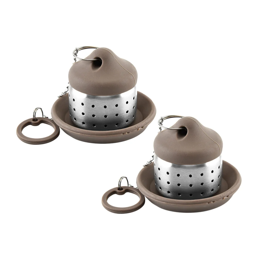 

2pcs Stainless Steel Tea Strainer with Drip Tray Tea Infusers Loose Tea Steeper for Home