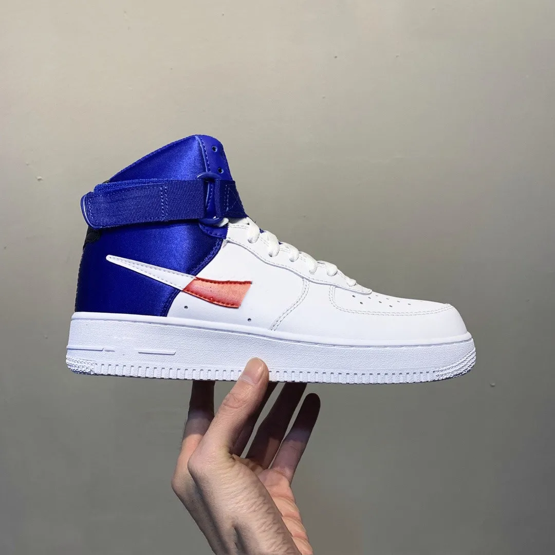 

Air Force High top casual sports board shoes Crystal double color outsole Built-in full palm air cushion original silk
