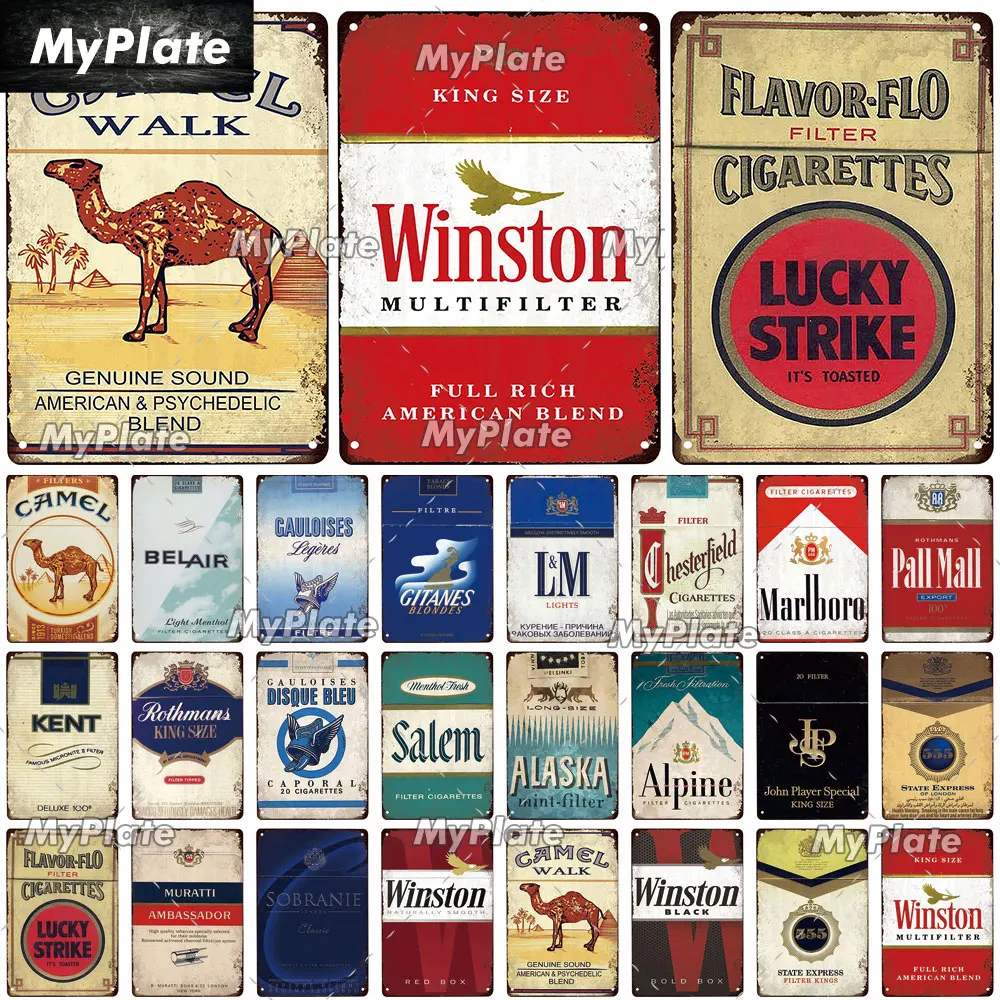 [MyPlate] табачный постер винтажный жестяной знак сигарета металлический украшение