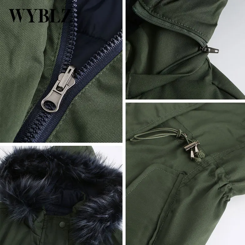 WYBLZ Women Parkas Coat Winter Padded Warm Long Jacket 2021 New Casual Creative Hooded Jackets Wear on Both Sides Women Clothing