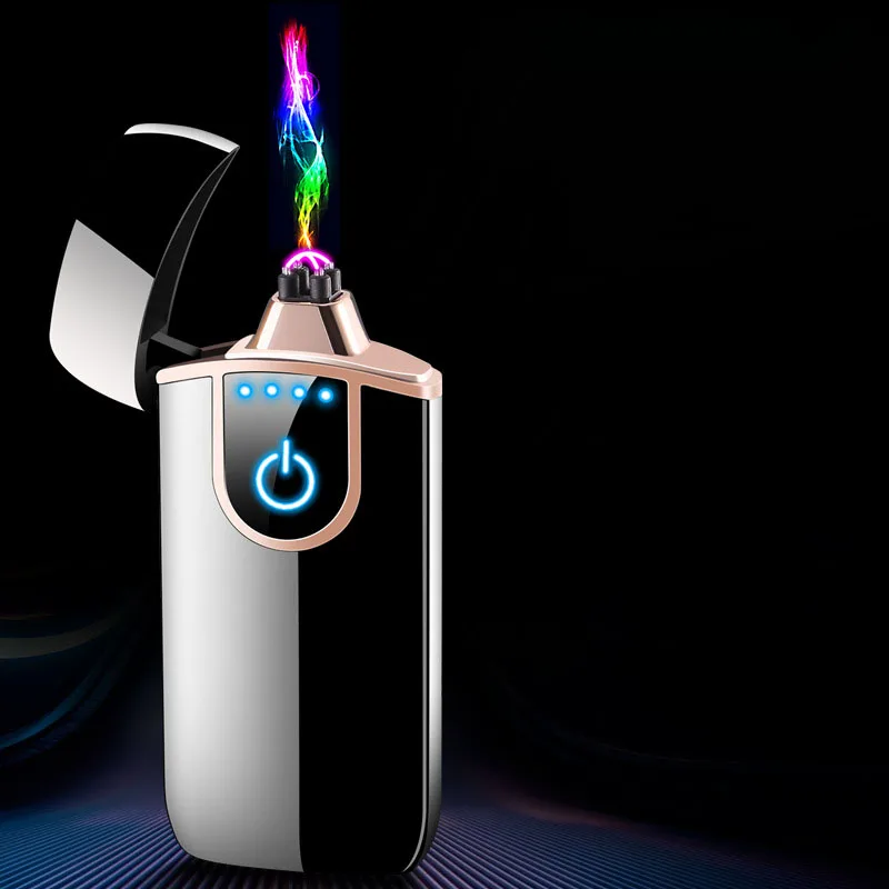 Электронная плазменная Зажигалка со сканером отпечатков пальцев ветрозащитная