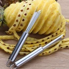 Нож из нержавеющей стали для чистки ананасов, фруктов, нож для нарезки ананасов, резчик, острые лезвия, V-образный инструмент для дома, кухонные аксессуары