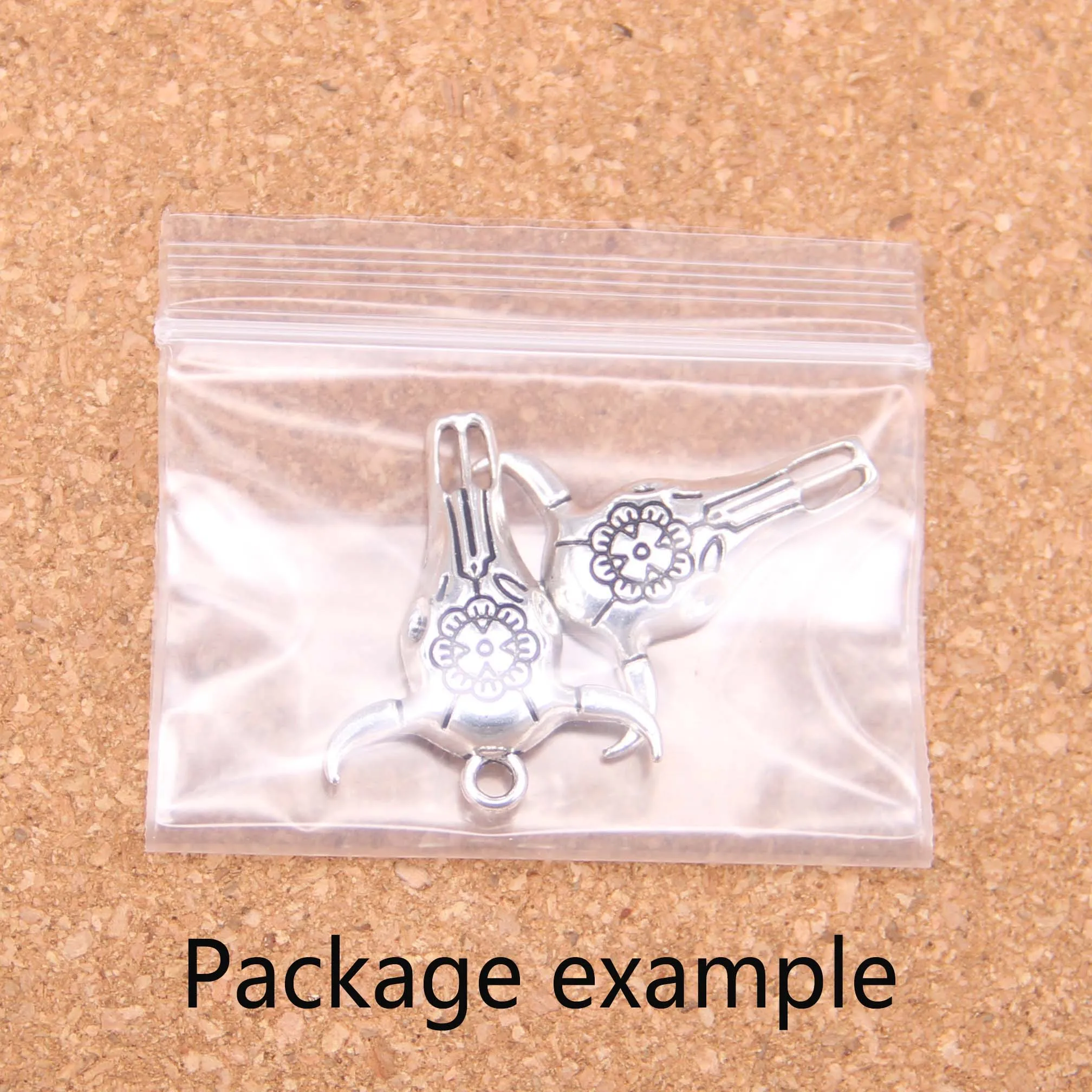 30pcs Charms pistol revolver gun 29x22mm Antique Pendants Vintage Tibetan Silver Jewelry DIY for bracelet necklace - купить по