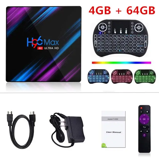 4GB 64GB I8B H96 MAX Android 9,0 ТВ приставка Rockchip RK3318 4 Гб ОЗУ 64 ГБ 32 ГБ H.265 медиаплеер 4K голосовой помощник Google Netflix Youtube ТВ приставка - Цвет: 4GB 64GB I8B