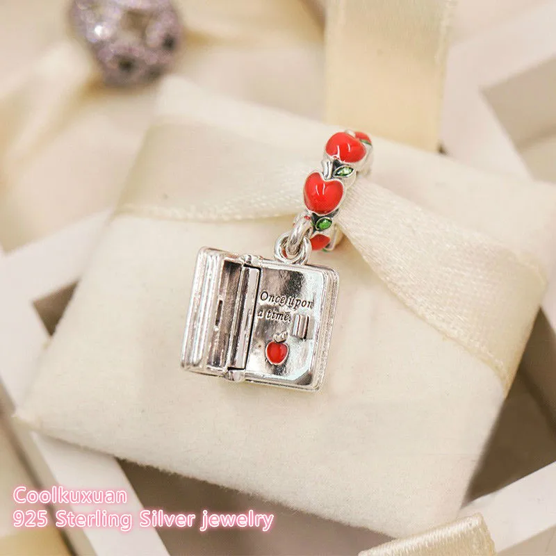 925 пробы Серебряный Белоснежка и семь гномов книга Подвеска Шарм Смешанная эмаль