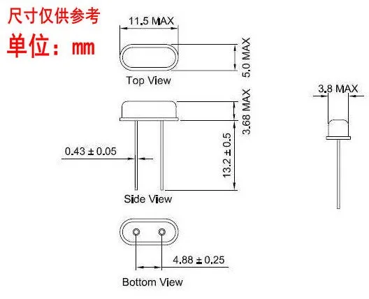 5 шт. 4 мгц резонатор кварцевый осциллятор пассивный м сквозное отверстие 2