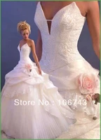 free shipping 2016 new style hot sale high quality bride dress sweet princess custom size handmade flowers tiered wedding dress